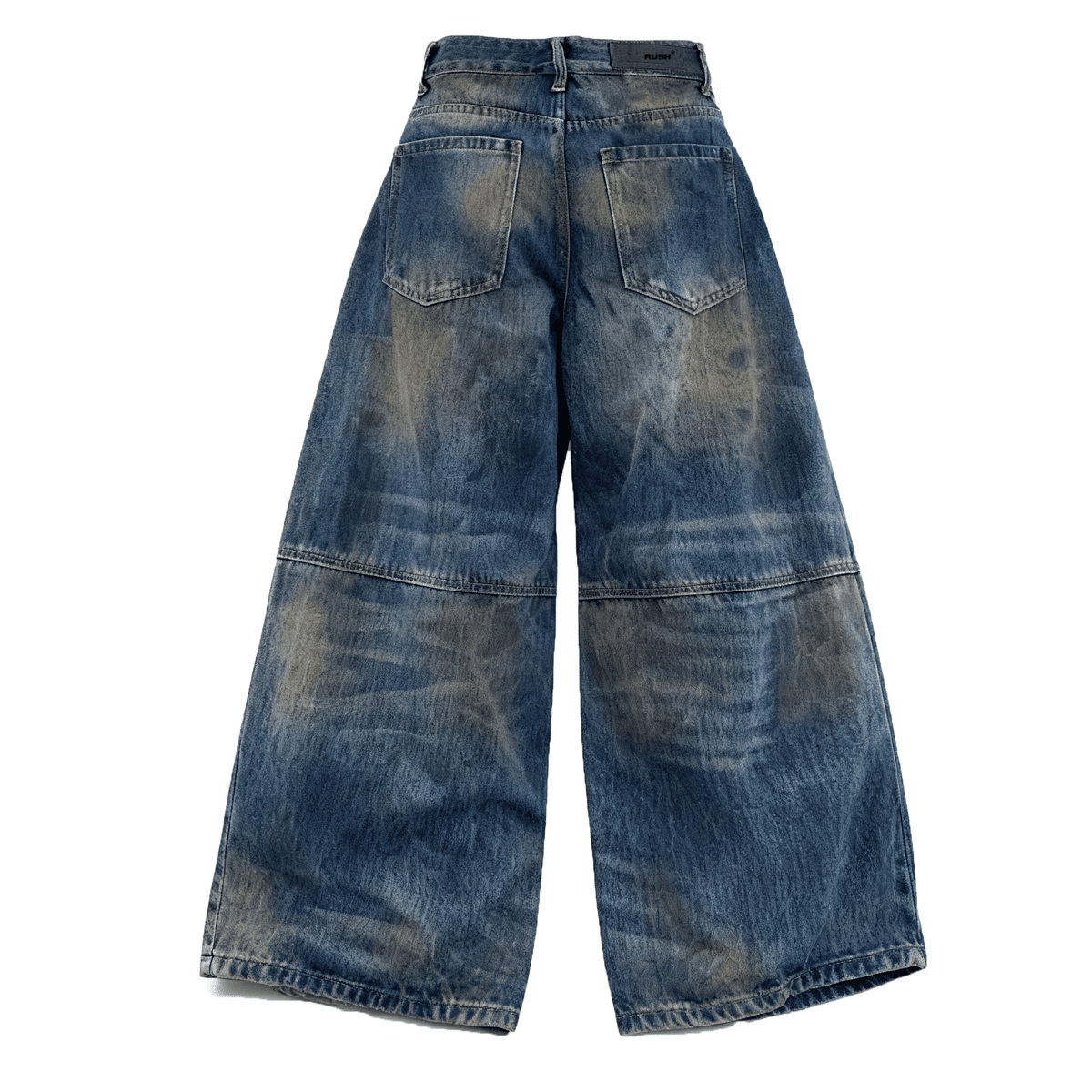 Jean unisexe RUSH – Patchwork Wide-Leg Curved Blade