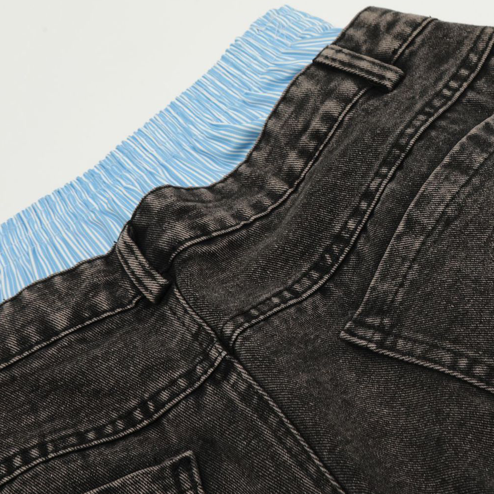 Jean unisexe RUSH – Double Waist Design Hip-Hop Wide Leg