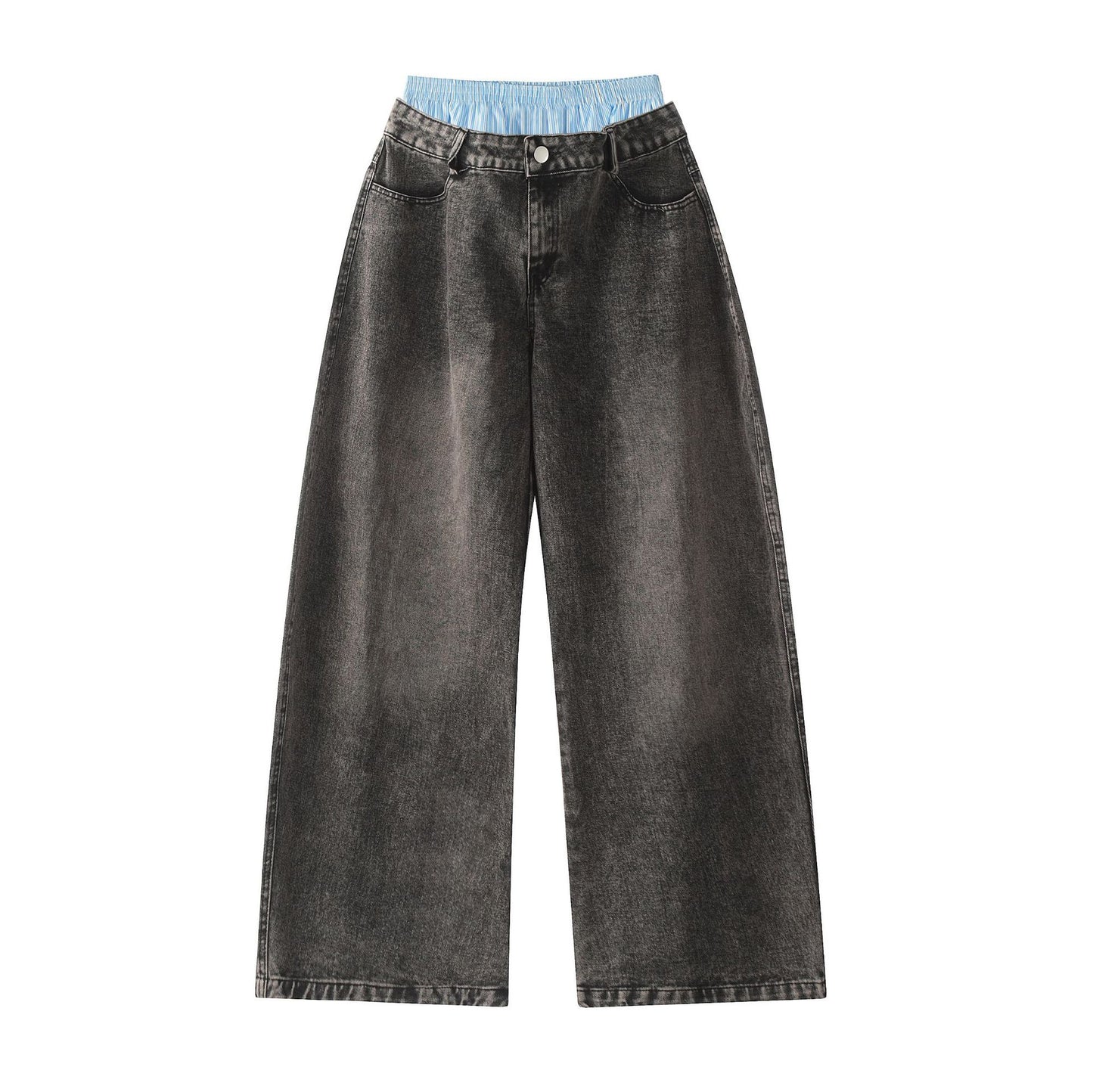 Jean unisexe RUSH – Double Waist Design Hip-Hop Wide Leg