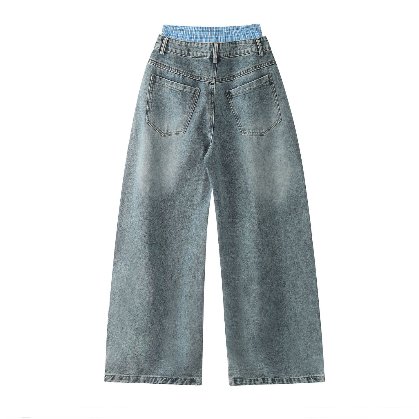 Jean unisexe RUSH – Double Waist Design Hip-Hop Wide Leg