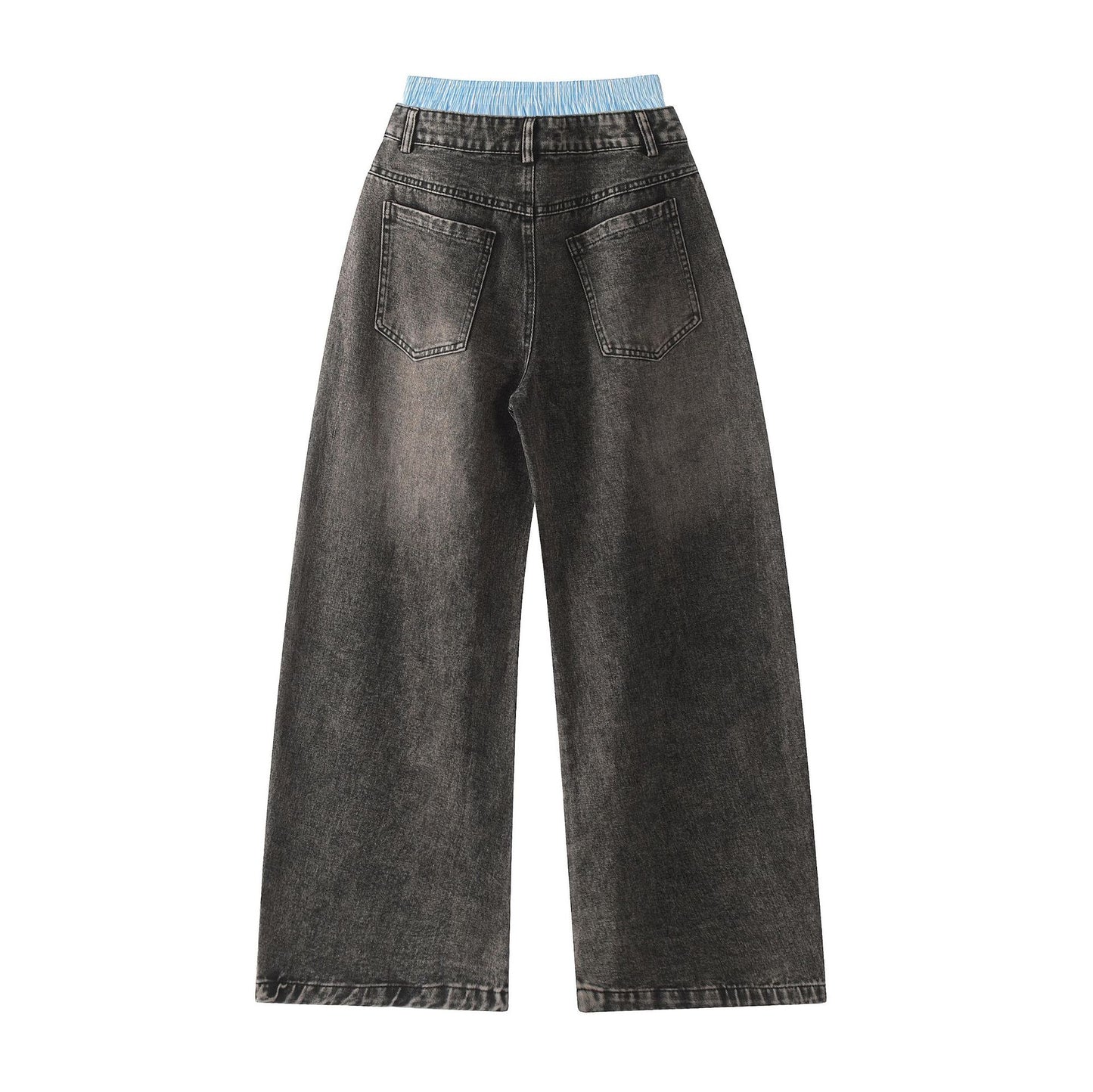 Jean unisexe RUSH – Double Waist Design Hip-Hop Wide Leg